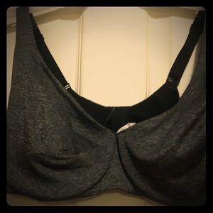 Black unlined plus sized bra.